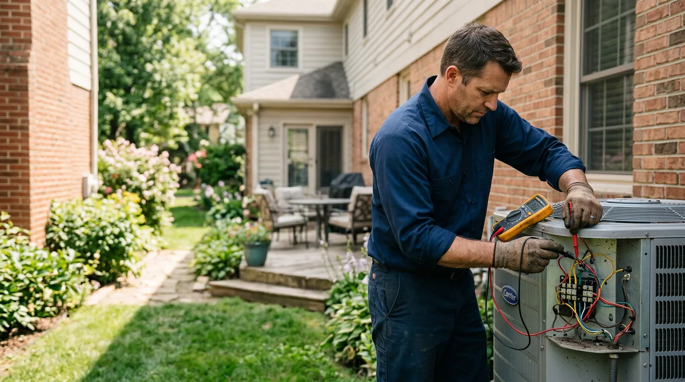 HVAC technician working near Plain City, OH